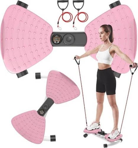 RENZEC WAIST TWISTER MACHINE ADJUSTABLE EXERCISE TWIST BOARD DIGITAL PINK