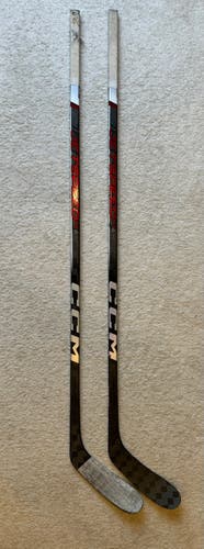 2 Intermediate CCM Jetspeed FT6 Pro Left Hand Hockey Sticks -  P28 (Used)