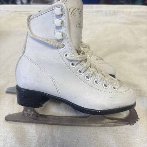 Girls Junior Youth Size 12 CCM Pirouette White Figure Ice Skates