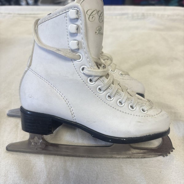 Girls Junior Youth Size 12 CCM Pirouette White Figure Ice Skates