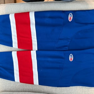 NY Rangers CJR Blue Intermediate Medium Athletic Knit Socks (Used)