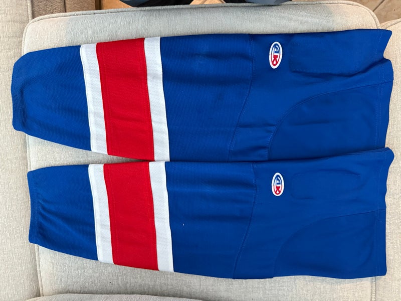 NY Rangers CJR Blue Intermediate Medium Athletic Knit Socks (Used)