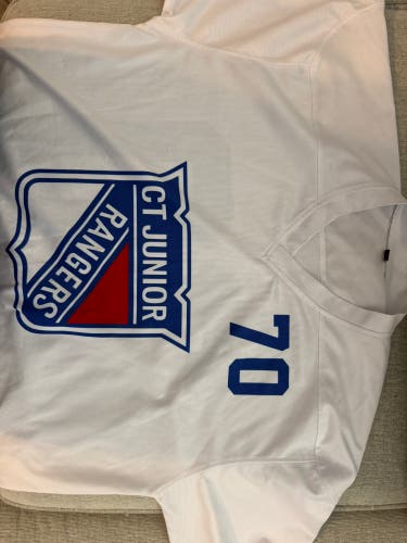 White CJR XL Youth Kids Unisex Jersey (Used)