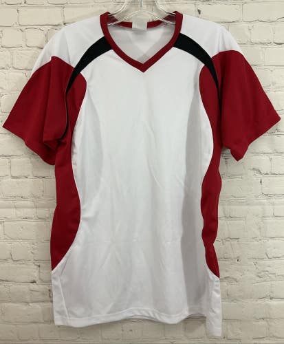 High Five 121585 Adult's 100% Polyester Soccer Jersey White Red Black Small