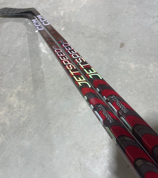 2 Sticks CCM JetSpeed FT5 Pro Stock Hockey Stick Grip 75 Flex P90M Left 2815