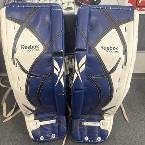 Senior Size 34 + 1 Inch Reebok 9000 Ice Hockey Goalie Leg Pads. Excellent Cond