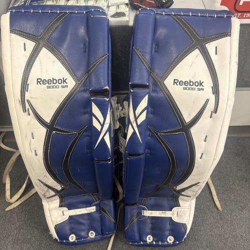 Senior Size 34 + 1 Inch Reebok 9000 Ice Hockey Goalie Leg Pads. Excellent Cond