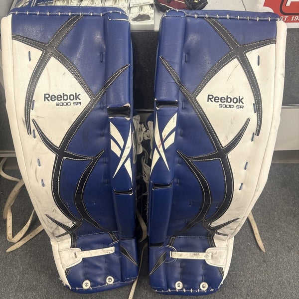 Senior Size 34 + 1 Inch Reebok 9000 Ice Hockey Goalie Leg Pads. Excellent Cond