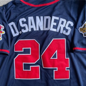Deion Sanders Atlanta Braves Jersey World Series Throwback COACH PRIME
