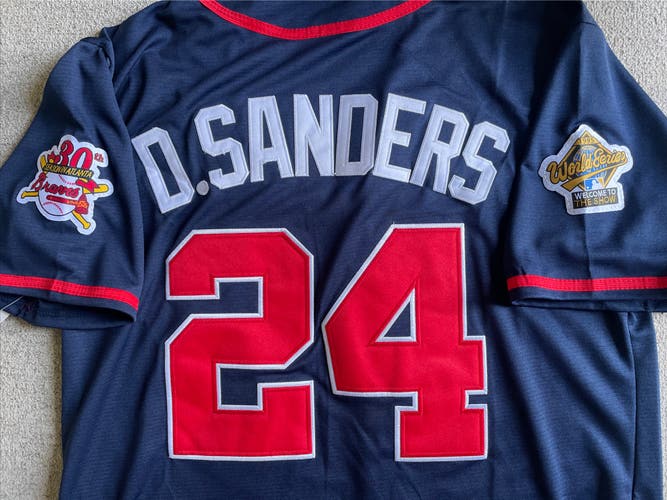 Deion Sanders Atlanta Braves Jersey World Series Throwback COACH PRIME