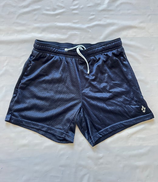 Liberty Pro athletic mesh shorts navy zip pockets slit women XS Waist 28"-34"