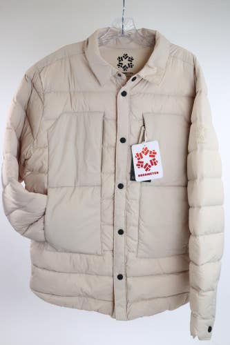 Obermeyer Explorer Down Shirt Jacket Mens Large Cement Waterproof Puffer $249