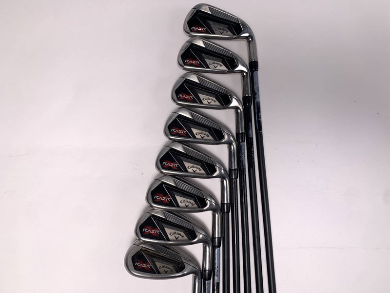 Callaway Razr X Iron Set 3-PW+SW 65g Senior Graphite Mens RH No 9 iron