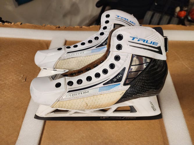 TRUE SVH pro return 2 Piece Goal Skates size 10 with Bauer Vertexx Holders