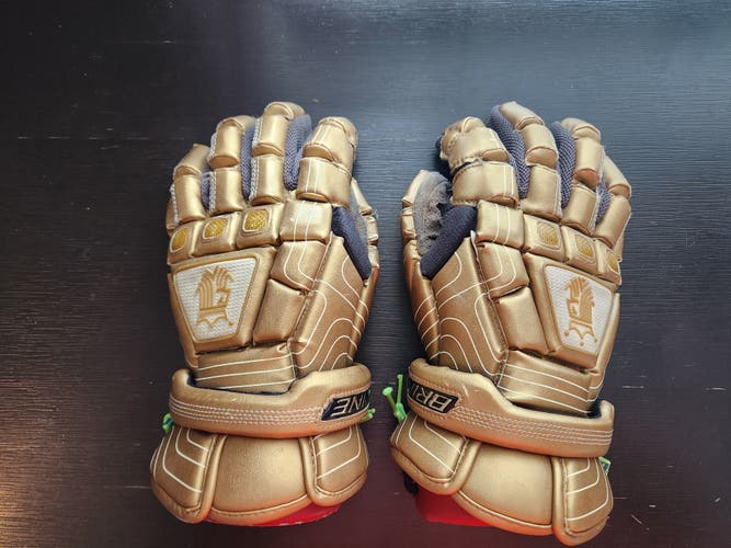 Custom Gold Casey Powell Brine King 2 (II) Lacrosse Gloves 13"
