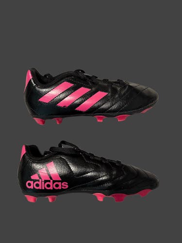Black Kids 12K (Little Kids) Adidas Molded Cleats Cleats (Used)