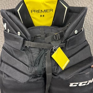 CCM Tacks Premier Used Medium Black Senior Ice Goal Hockey Goalie Pants MD SR adult