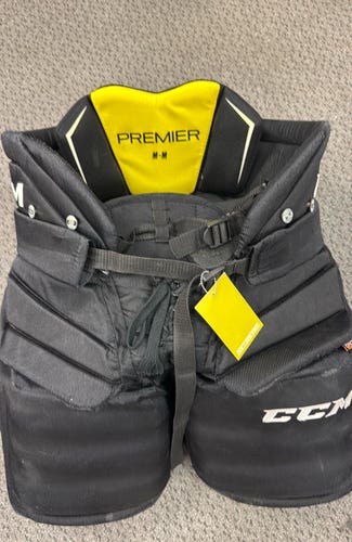 CCM Tacks Premier Used Medium Black Senior Ice Goal Hockey Goalie Pants MD SR adult
