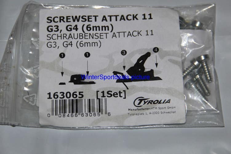NEW Ski Bindings Screws Tyrolia Attack 11 G3 G4 6mm set