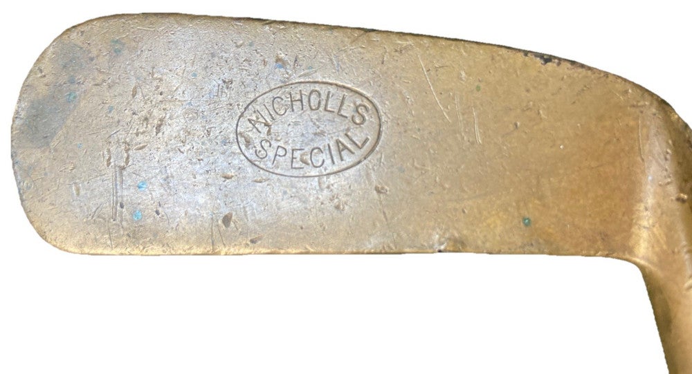 Nicholls Special Hickory Shaft Blade Putter RH 35" Leather Grip Vintage Club