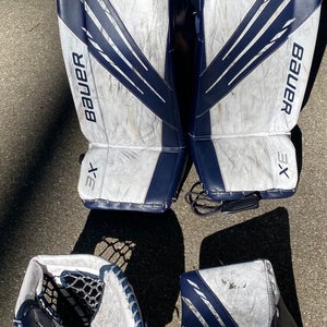 32" 2021 Bauer Vapor 3x Regular Intermediate Goalie Glove, Pads, & Blocker Full Set (Used)