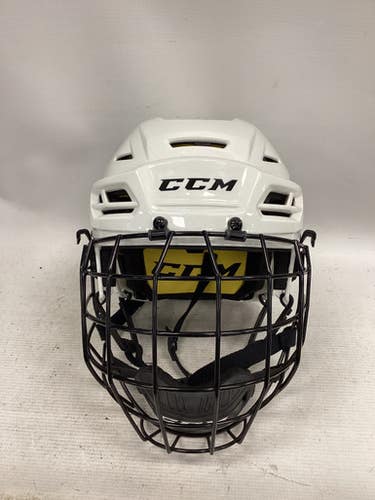 Used CCM TACKS 210 Helmet Cage Combo White MD 11851-S000038286