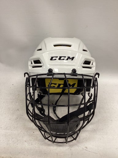 Used CCM TACKS 210 Helmet Cage Combo White MD 11851-S000038286