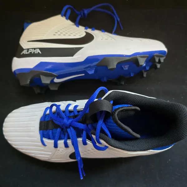 Nike Alpha Menace Strong Football Cleats White/Hyper Royal Men’s Size 11 NEW! FREE SHIPPING!