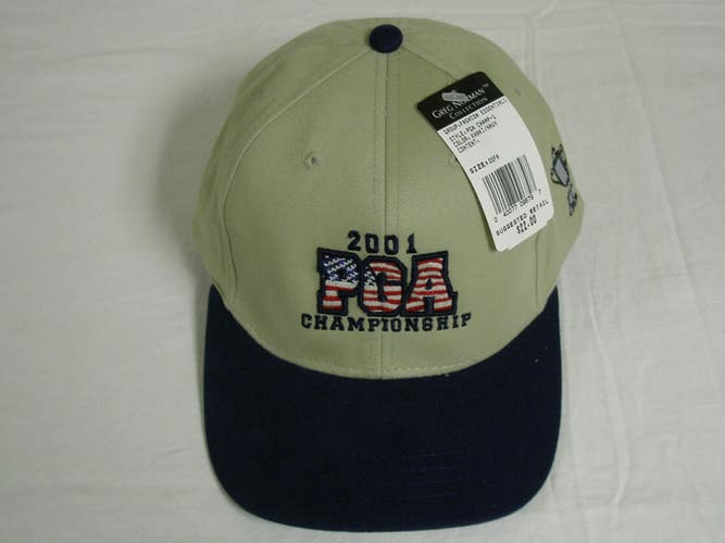 PGA Championship Hat 2001 Atlanta (Tan/Blue) Norman Golf Cap New