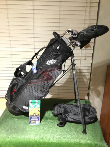USKG Left Handed Juniors UL7 W10 Set (D, 4H, 7i, PW, Putter) UL60 & Stand Bag