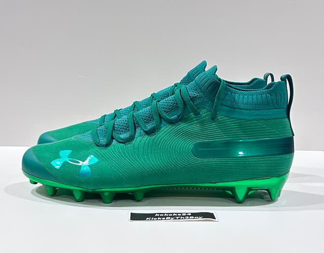 Size 15 Under Armour Spotlight MC Suede Football Cleats Green 3022193-300