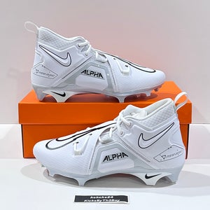 Size 10.5 Nike Alpha Menace Pro 3 Mid Football Cleats White CT6649-109 new