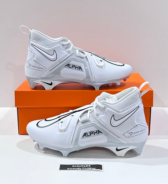 Size 10.5 Nike Alpha Menace Pro 3 Mid Football Cleats White CT6649-109 new