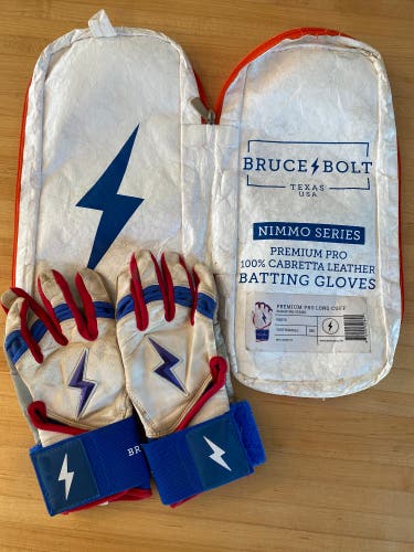 Youth Bruce Bolt Long Cuff, Nimmo Series Batting Gloves- FREE SHIPPING