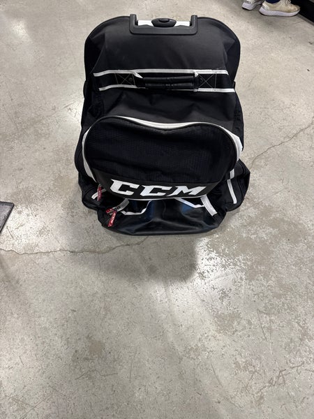 Black CCM Wheeled Equipment Backpack (Used) | 26” x 18” x 12”