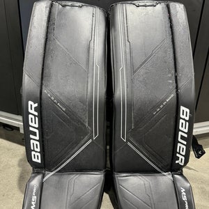 Black Small Senior Bauer Supreme M5 Pro Goalie Leg Pads (Used)