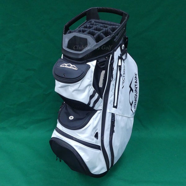 Sun Mountain 2025 C-130 Black/White 14-Way Golf Cart Bag w/ Raincover