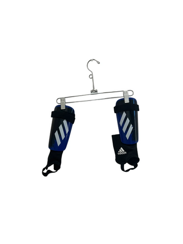 Used Adidas Jr Lg Black and Royal Blue Soccer Shin Guards 11692-S000142025