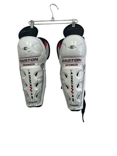 Used Easton Synergy Senior 14" White Hockey Shin Guards 11692-S000142018