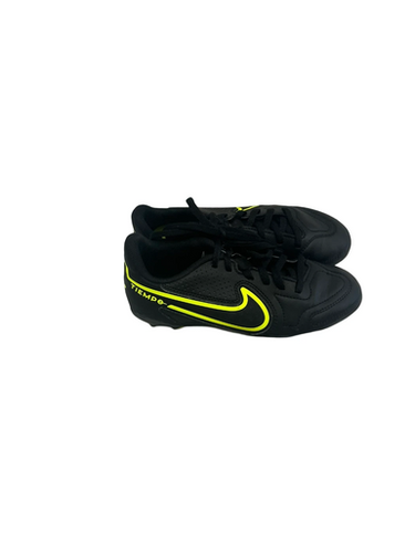 Used Nike TIEMPO Soccer Cleats Black And Optic Yellow Junior 01 11692-S000141863