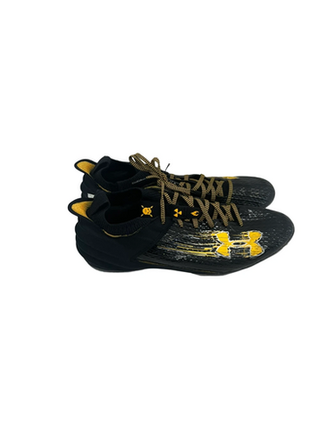 Used Under Armour BLUR Adult FB Cleats Black And Yellow Senior 10 11692-S000142004