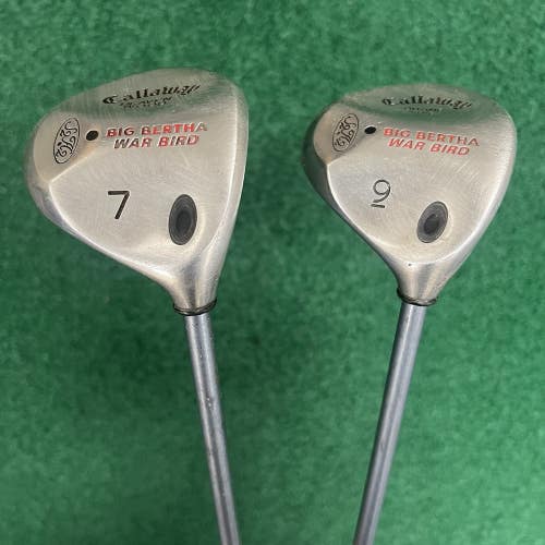 Callaway Warbird #7 & #9 Fairway Wood Set MRH Firm Flex Graphite Shafts
