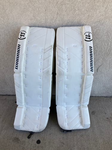 White 34" Senior Warrior Ritual G3 Goalie Leg Pads (Used)