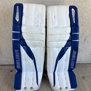 Blue 32" Intermediate Bauer Reactor 4000 Goalie Leg Pads (Used)