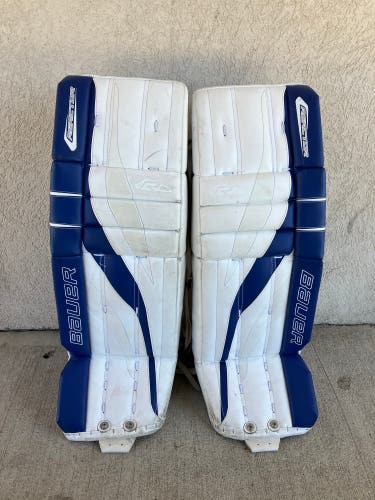 Blue 32" Intermediate Bauer Reactor 4000 Goalie Leg Pads (Used)