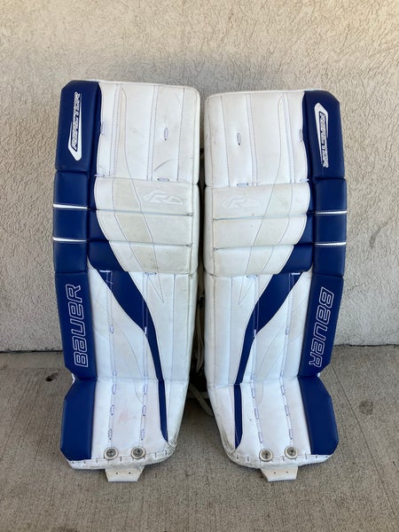 Blue 32" Intermediate Bauer Reactor 4000 Goalie Leg Pads (Used)