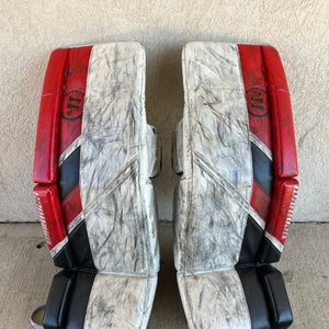 Red 31" Intermediate Warrior Ritual G5 Goalie Leg Pads (Used)