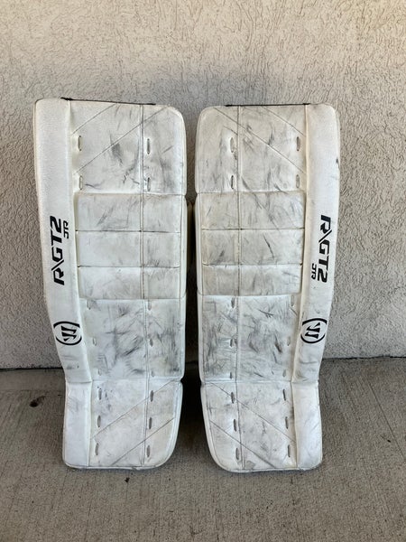 White 26" Junior Warrior Ritual GT2 Goalie Leg Pads (Used)