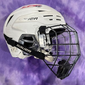White Medium Bauer Re-Akt 85 Helmet (Used)