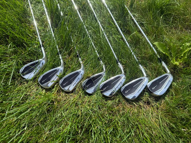 Men's 2024 TaylorMade Qi Left Hand Iron Set Stiff Flex (7 Clubs) #5 - #9, PW, GW Steel Shaft (Used)